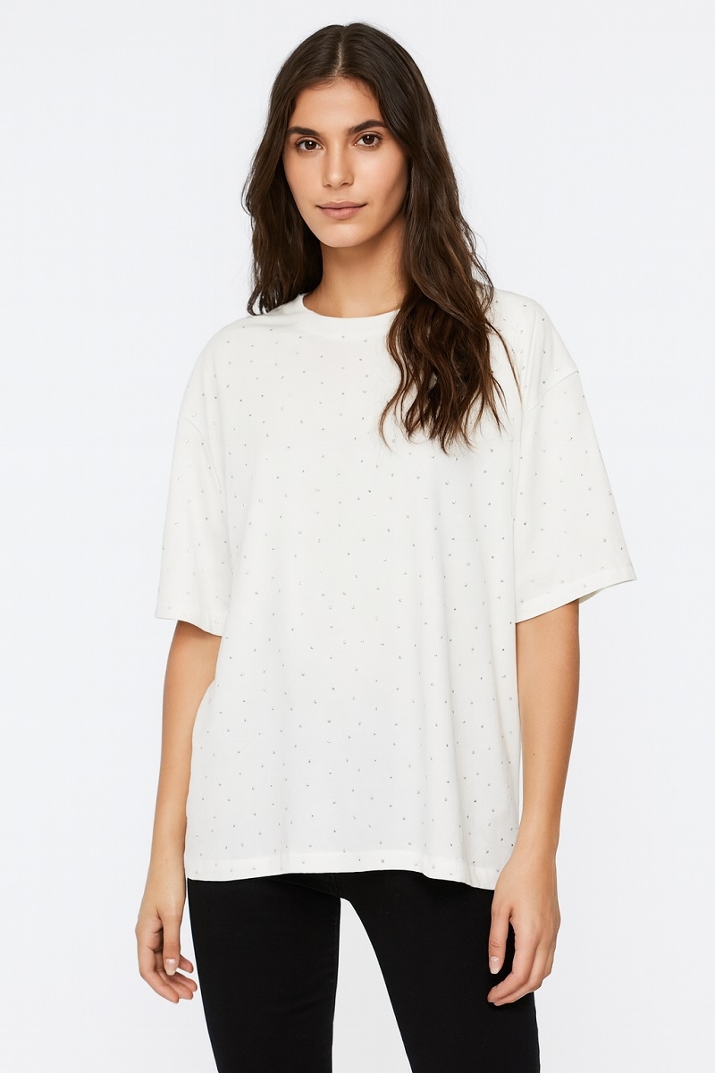 Camiseta strass blanca
