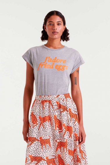 Camiseta 100% algodón con estampado J'adore fried eggs