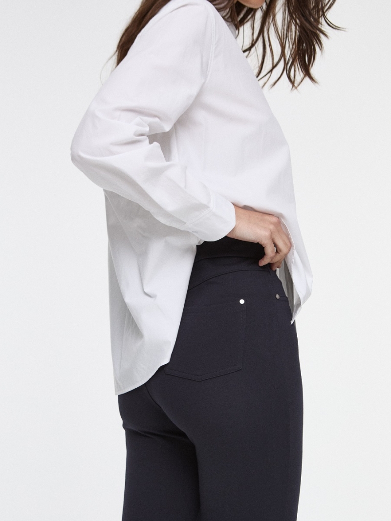 Pantalón punto elástico recto marino