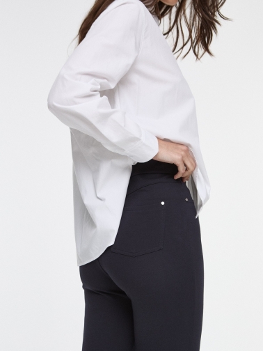 Pantalón punto elástico recto marino