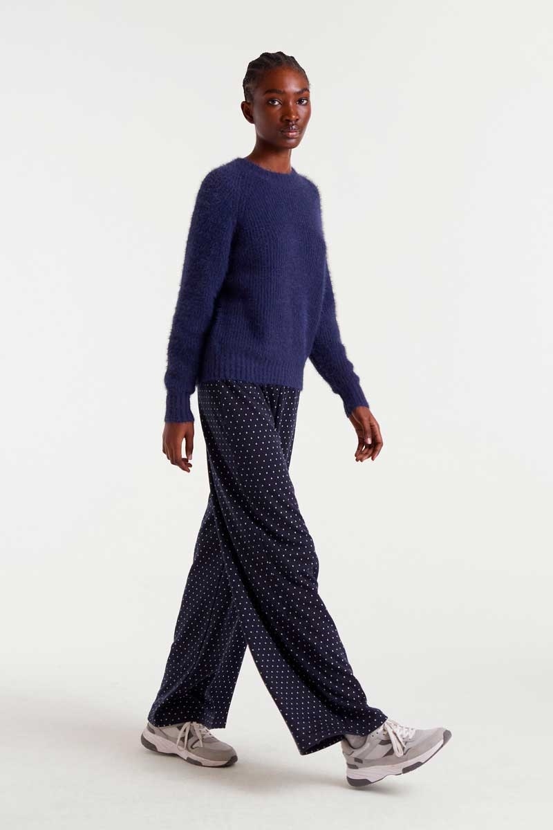 Pantalón jacquard con estampado super mini dots