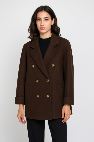 abrigo de lana chocolate