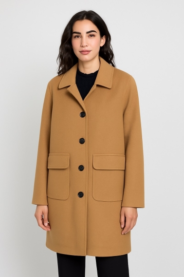 abrigo largo lana camel