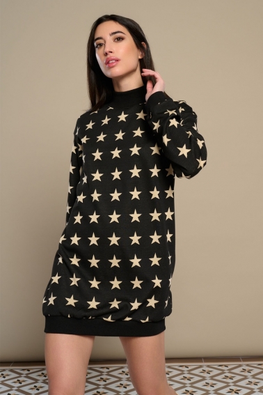 Vestido corto de punto elástico Estrella