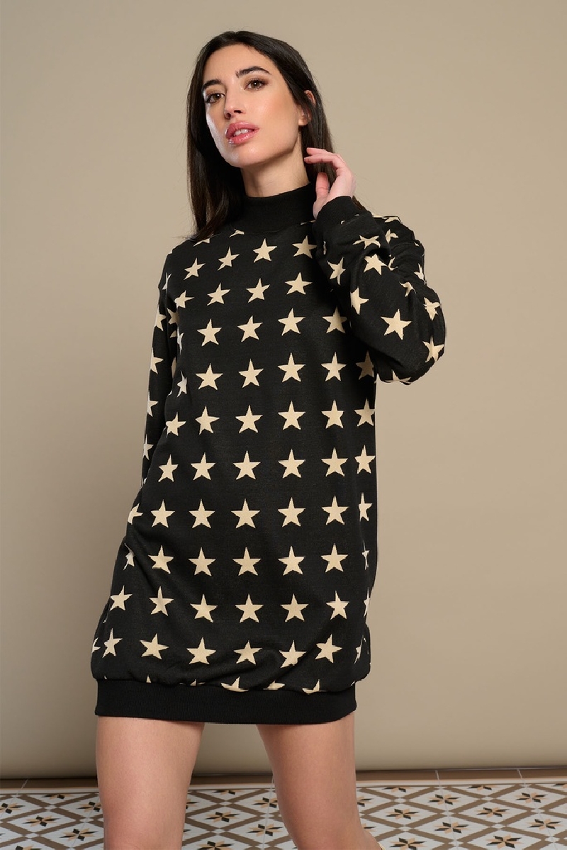 Vestido corto de punto elástico Estrella