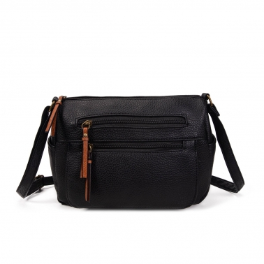 Bandolera cremalleras negra