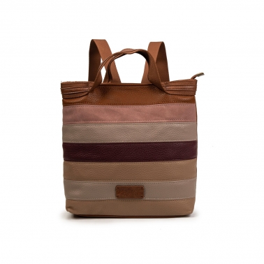 Mochila en contraste de colores camel