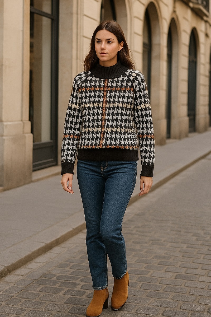 Jersey pata de gallo chocolate