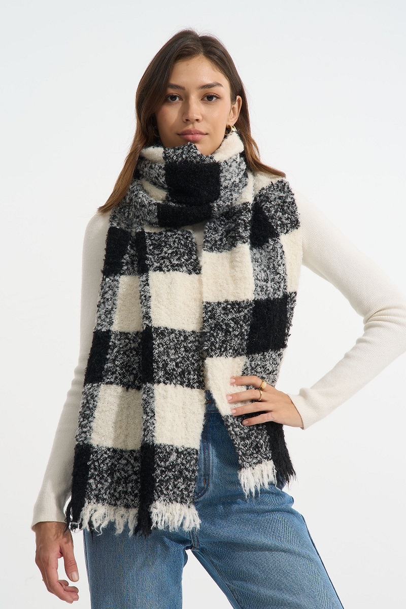 Bufanda cuadros con textura