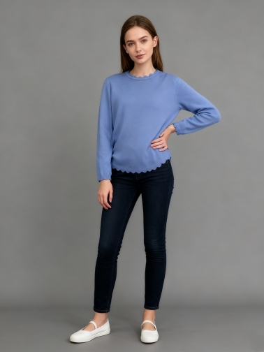 Jersey cuello redondo con ondas varios colores