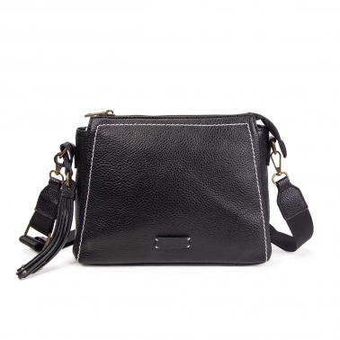 bandolera pespuntes negro