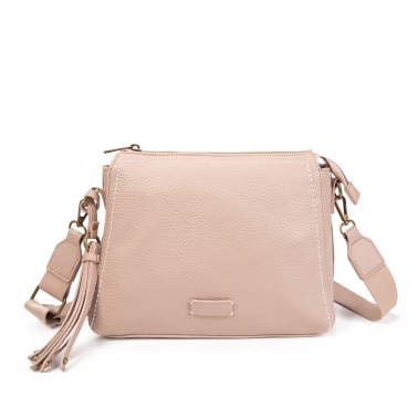 Bolso pespunteado beige