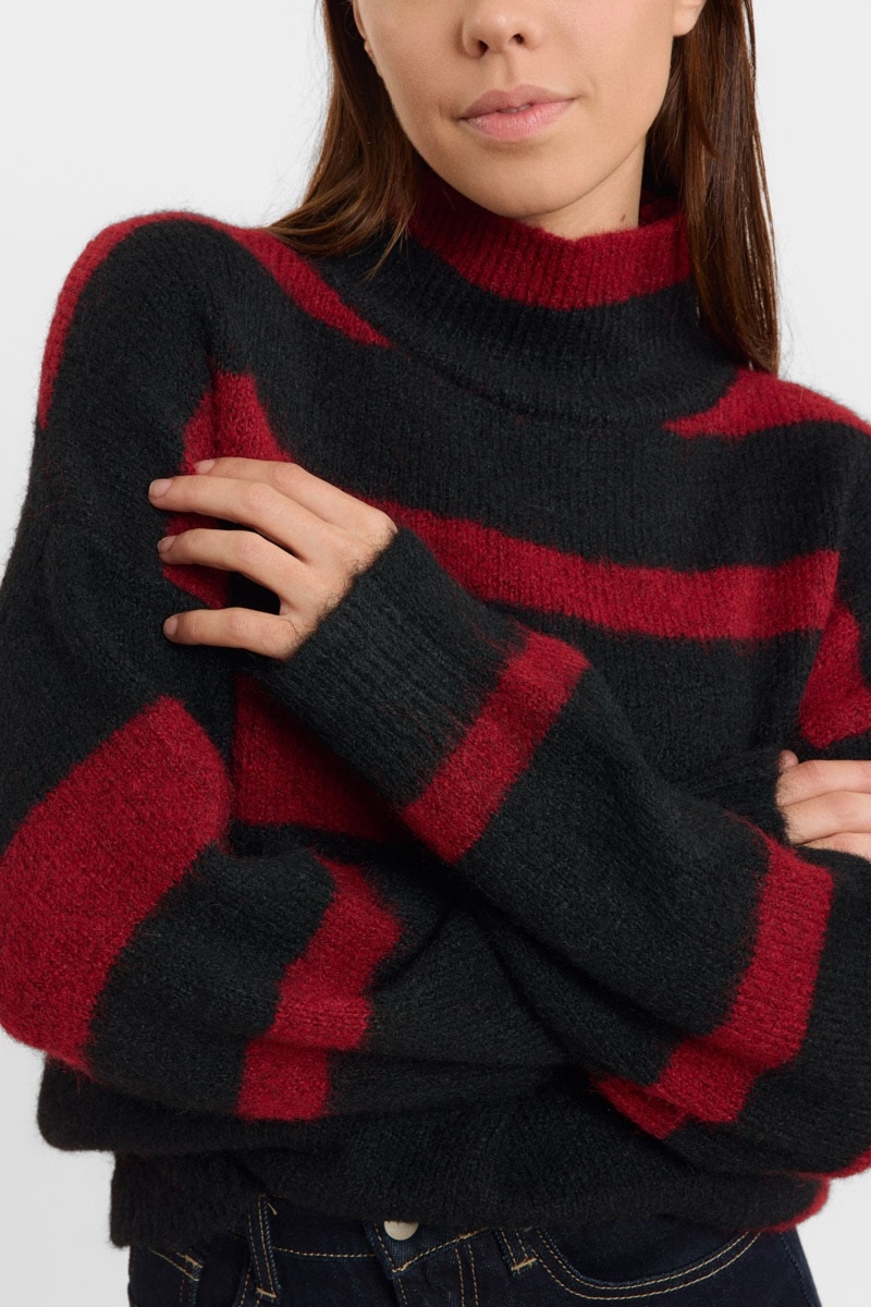 Jersey rayas granate