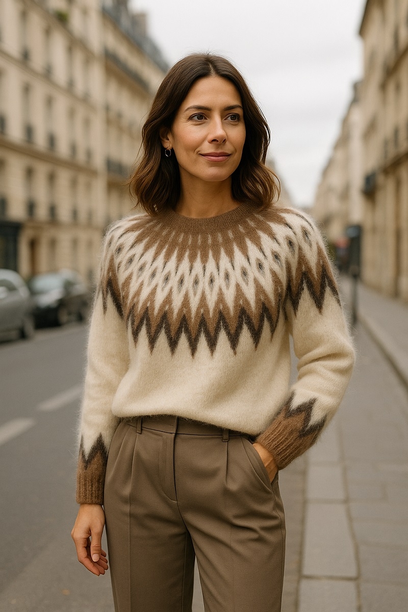 Jersey de punto grueso camel