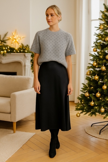 jersey con strass gris