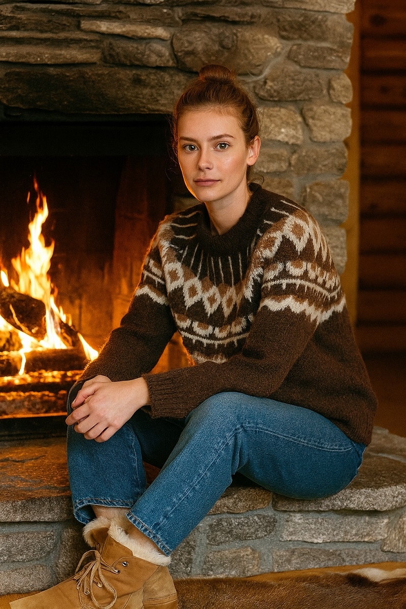 Jersey con grecas chocolate