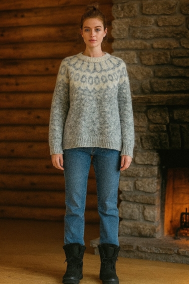 Jersey de lana con grecas gris