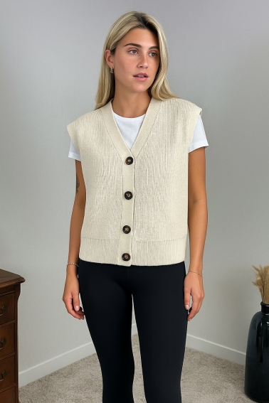 Chaleco acanalado colores varios