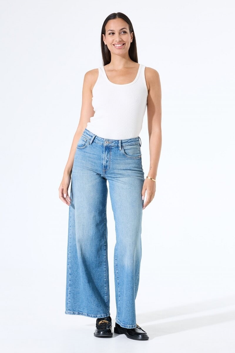 Top sin mangas acanalado crudo