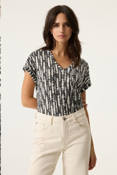 Camiseta estampada Amberes negra