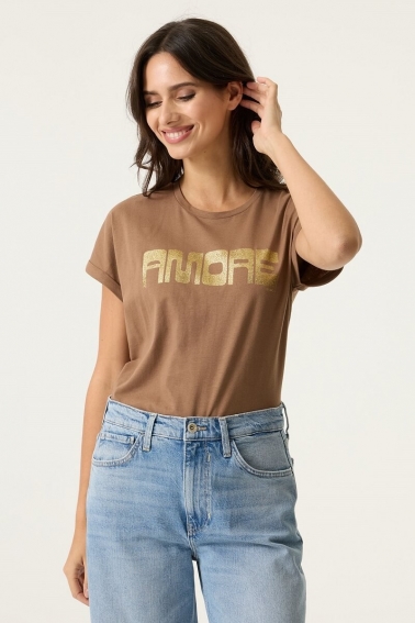 Camiseta amore taupe