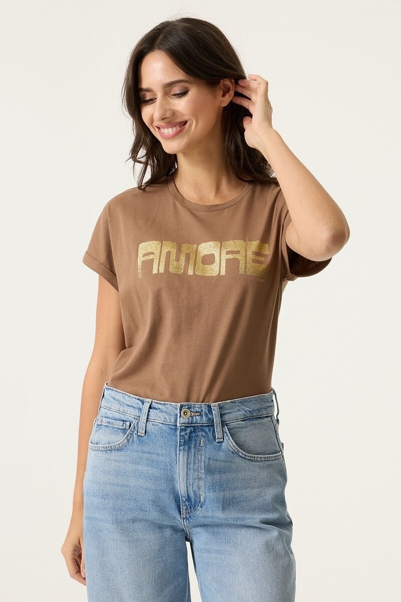 Camiseta amore taupe