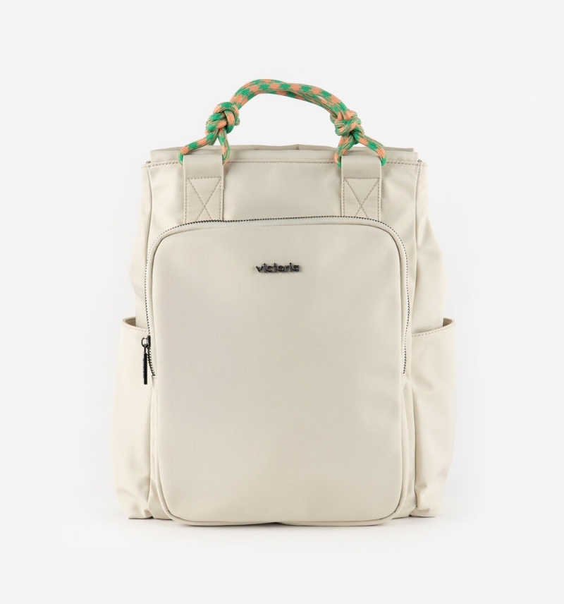 Mochila nylon cordones cruda