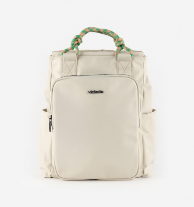 Mochila nylon cordones cruda