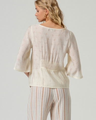 Camisa hojas Bami crudo