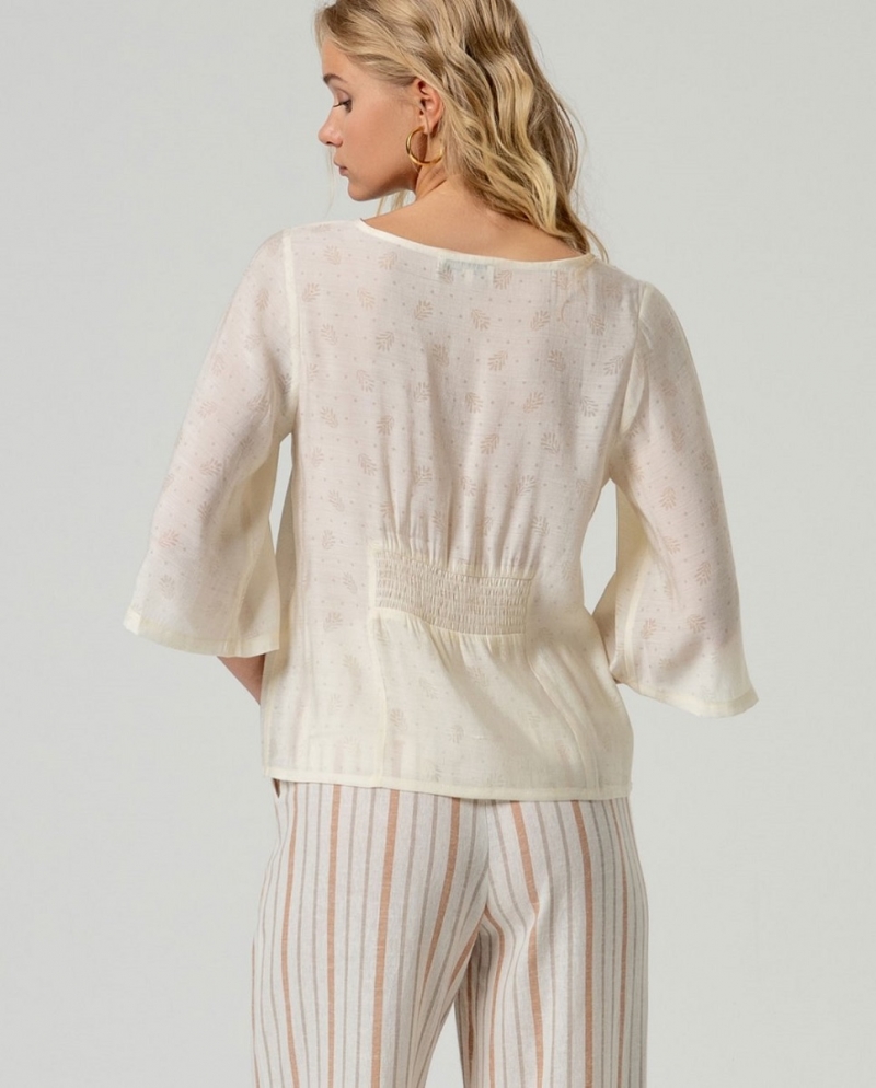 Camisa hojas Bami crudo