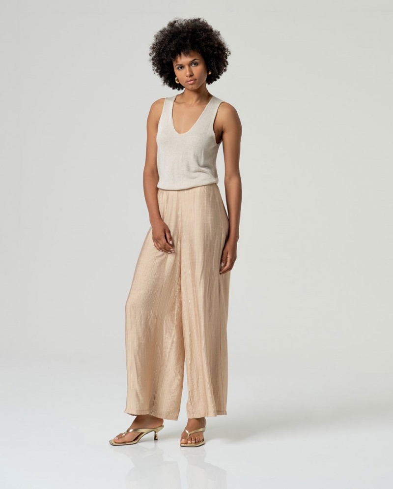 Pantalón rayas Sony beige