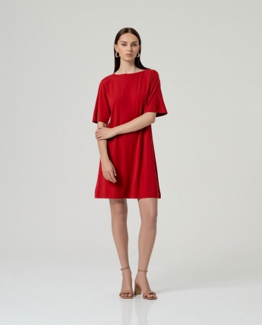 Vestido manga corta Basy red