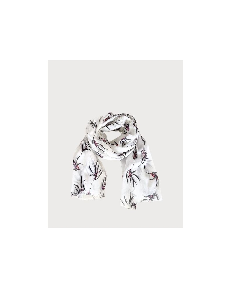 Pañuelo rectangular estampado blanco