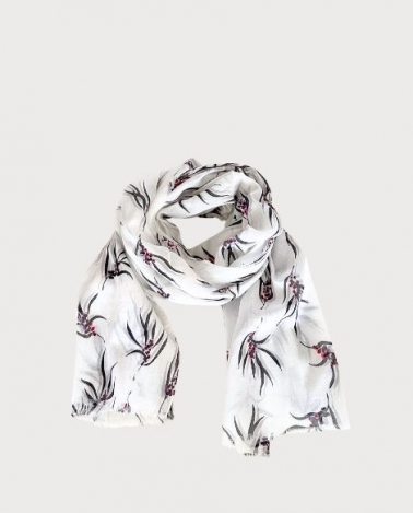 Pañuelo rectangular estampado blanco