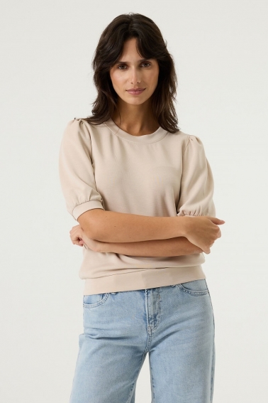 Jersey modal manga corta beige