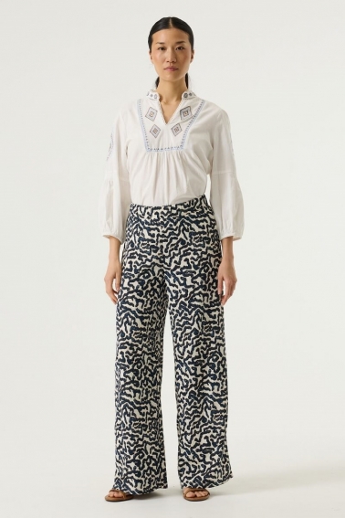 Pantalón estampado azul