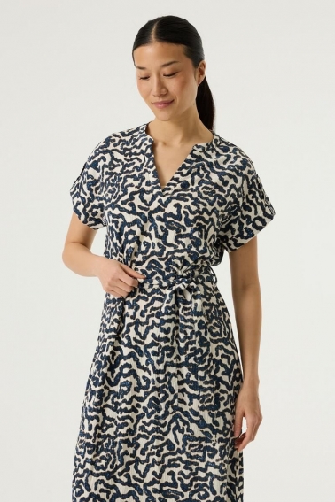 Vestido largo estampado azul