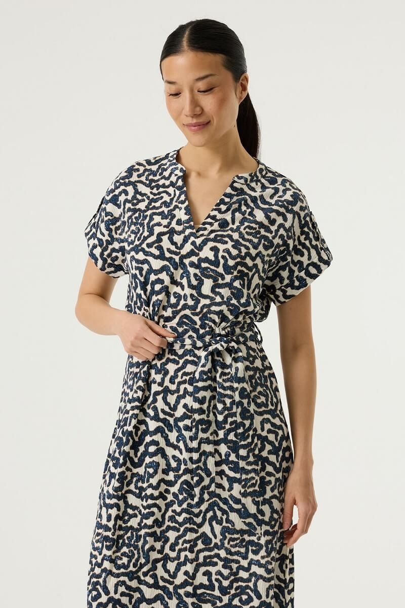 Vestido largo estampado azul