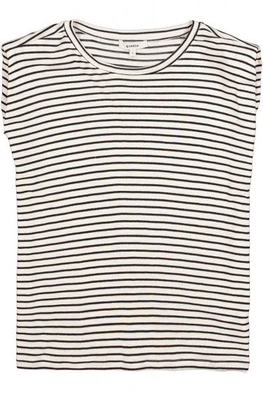 Camiseta sin mangas rayas negra