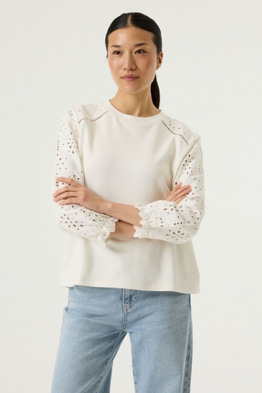 Sudadera troquelada blanco