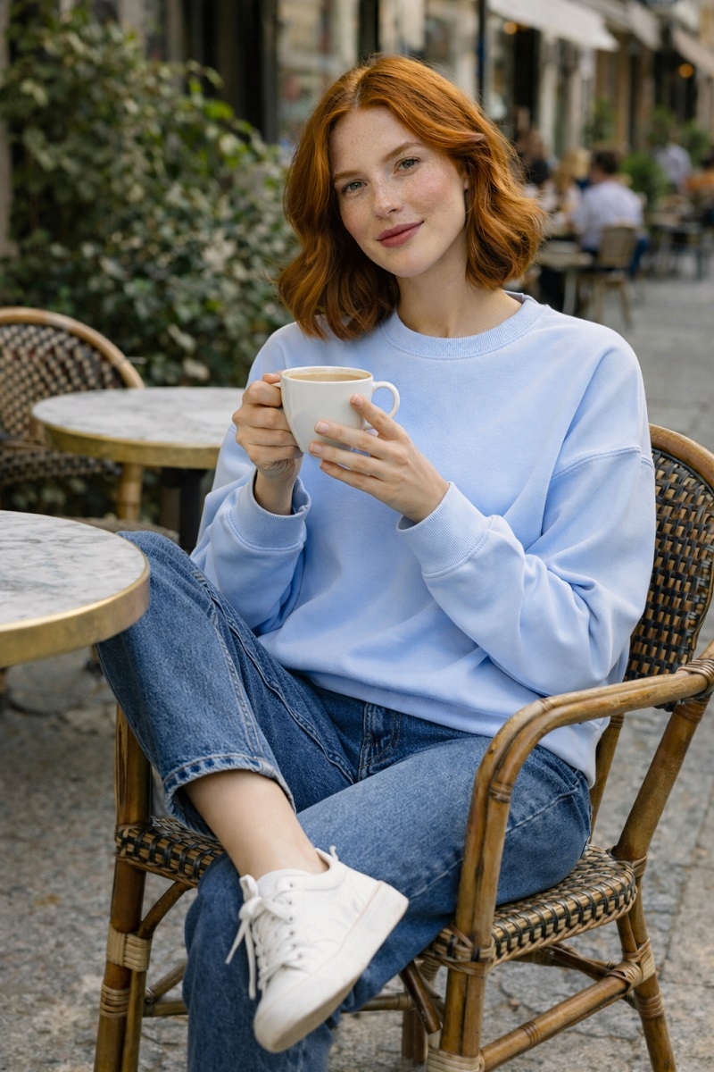 Sudadera básica azul