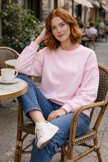 Sudadera básica rosa