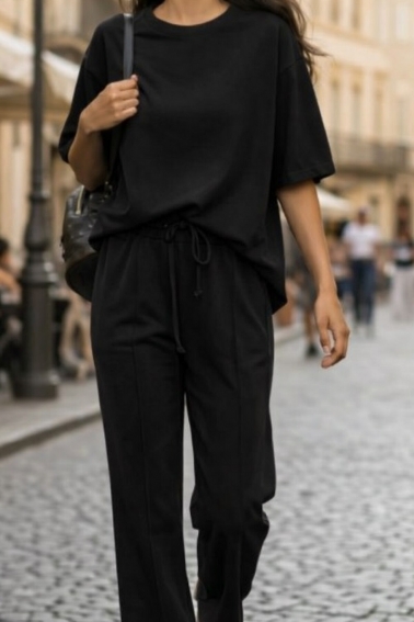 Pantalón viscosa negro