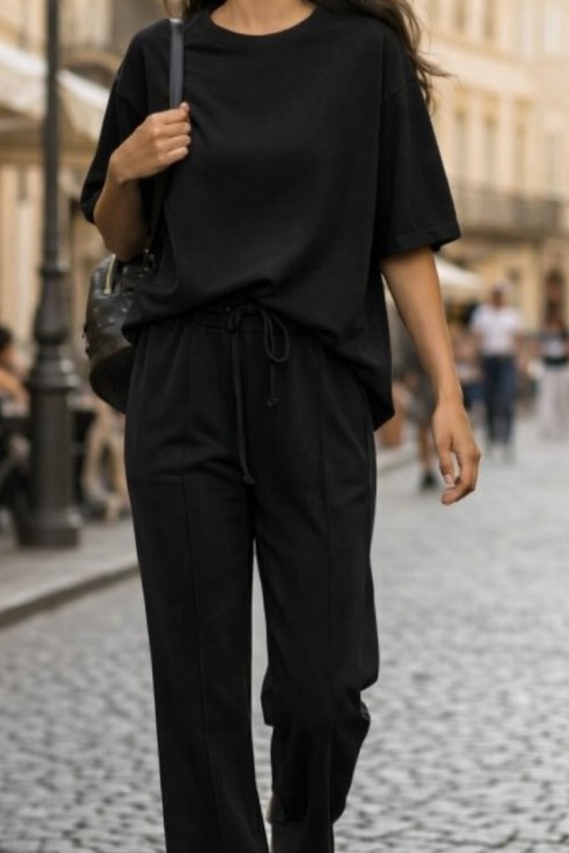 Pantalón viscosa negro