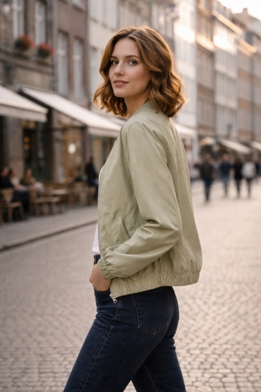 Bomber ecopiel verde