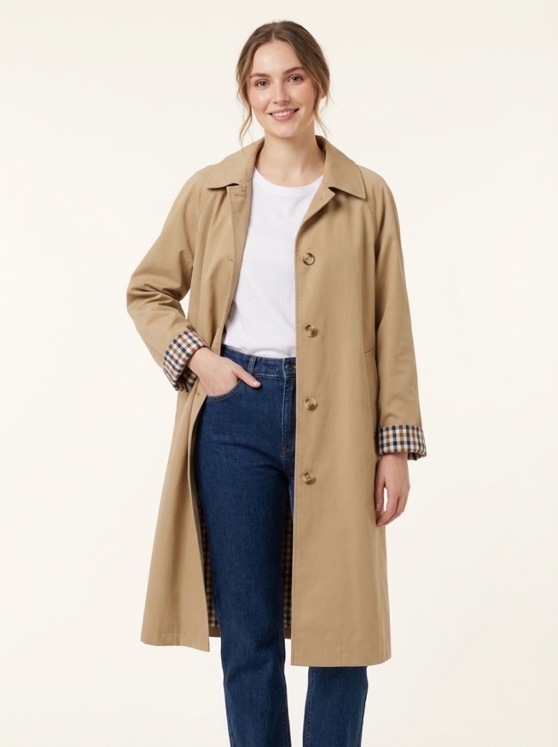 Gabardina algodón beige