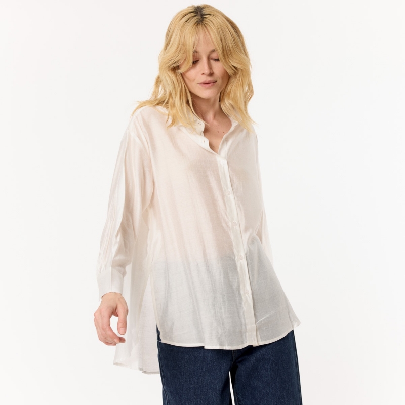 Camisa viscosa blanca