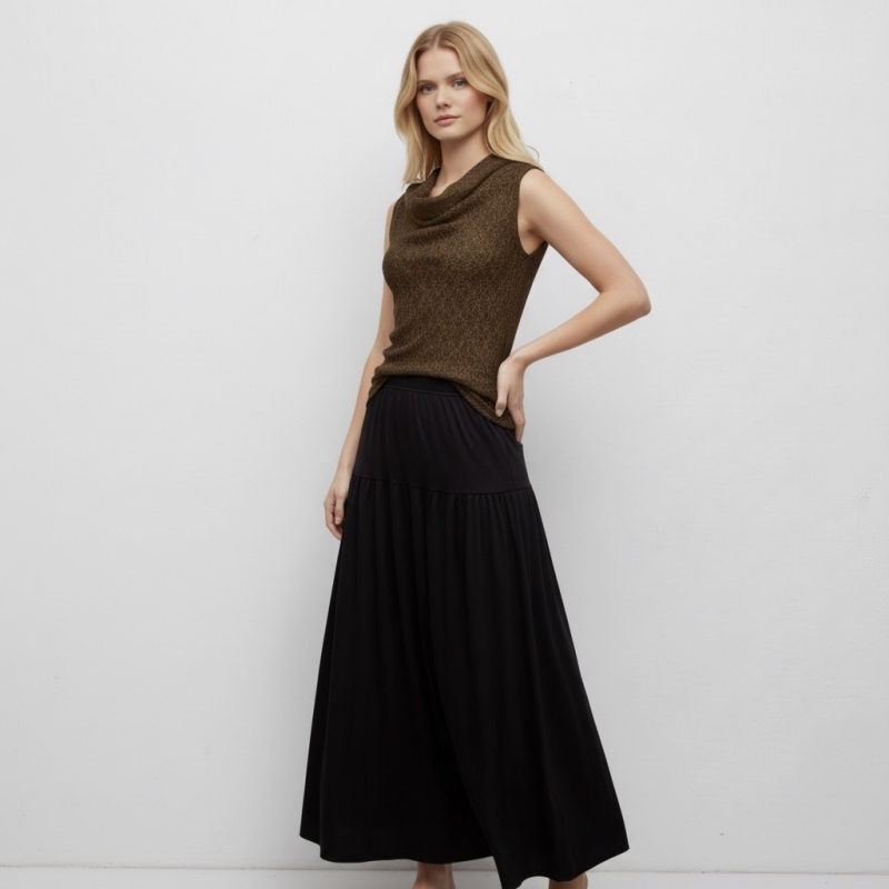 Falda larga TENCEL negra