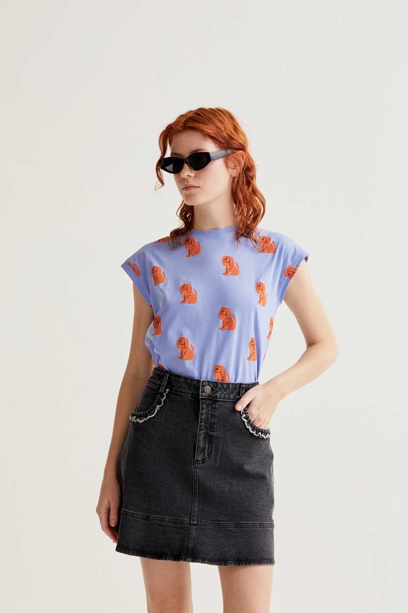 Camiseta manga corta con estampado blue dog