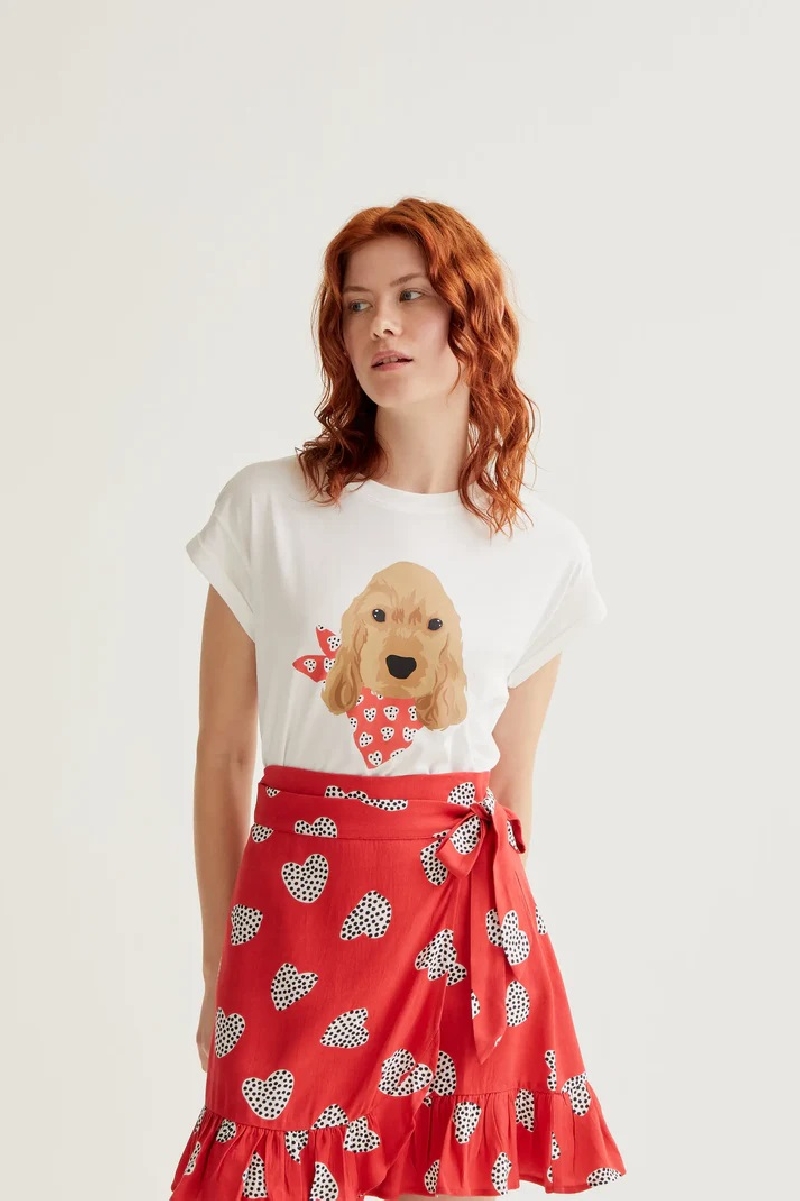 Camiseta con estampado de perrito Coker